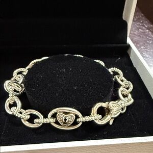 Judith Ripka Gold Heart Link Bracelet